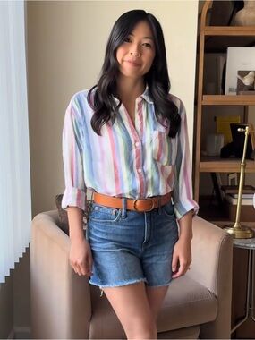 Striped Pastel Button-Up Shirt